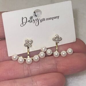 New CZ post earrings with pearls